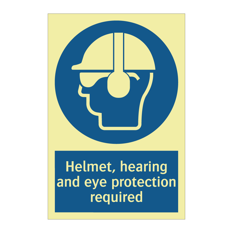 Helmet, hearing and eye protection required
