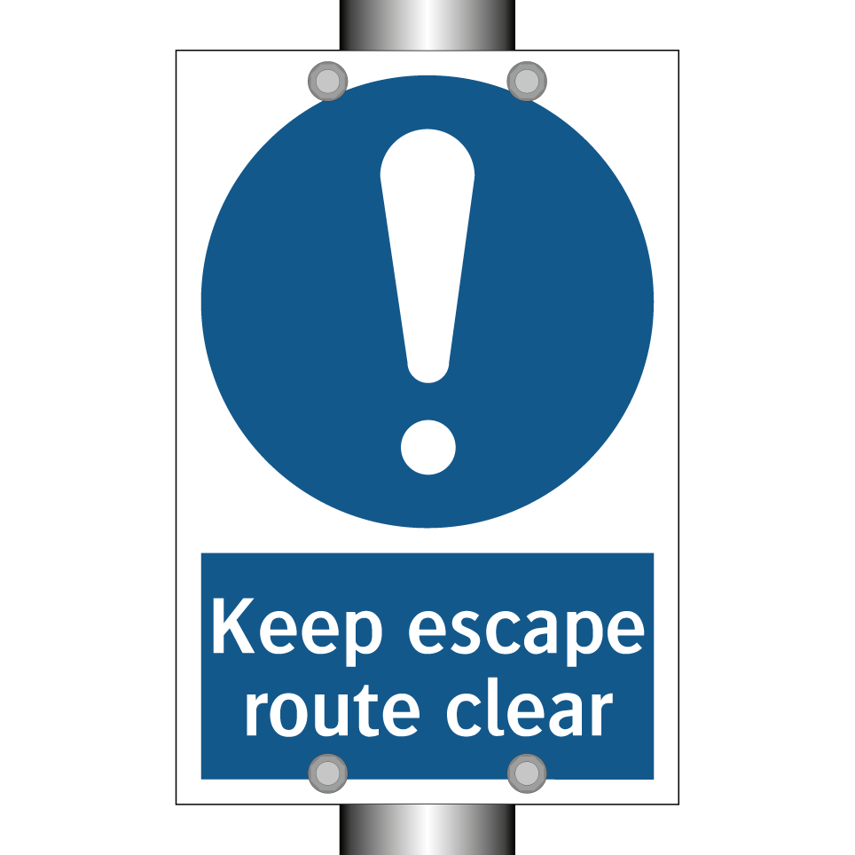Keep escape route clear
