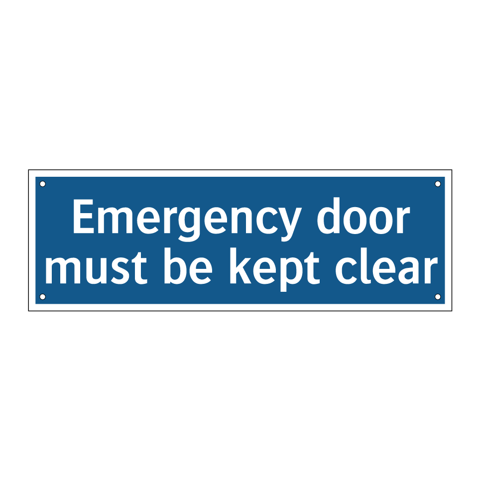 Emergency door must be kept clear