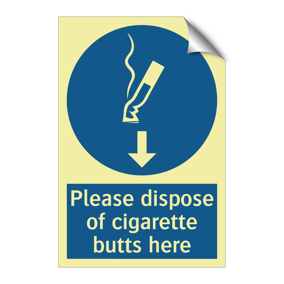 Please dispose of cigarette butts here
