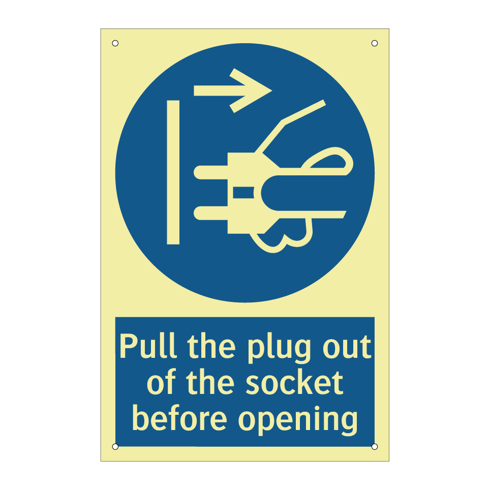 Pull the plug out of the socket before opening