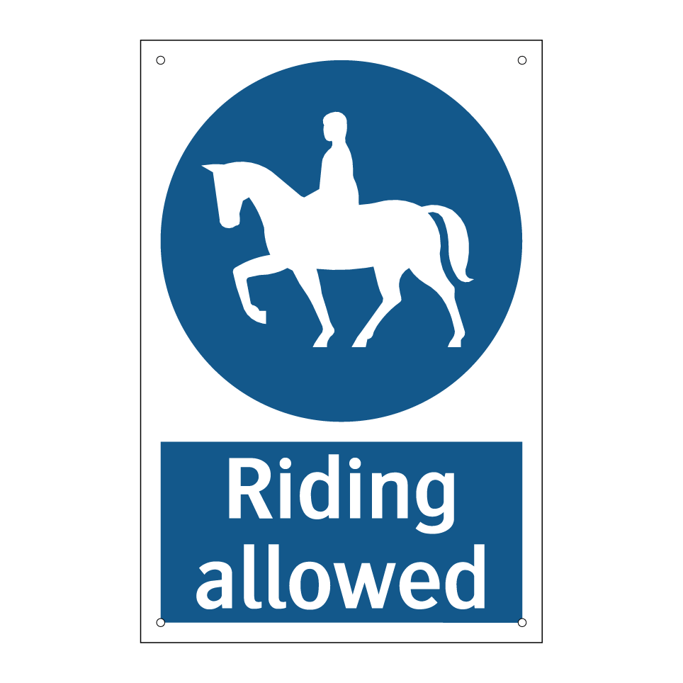 Riding allowed