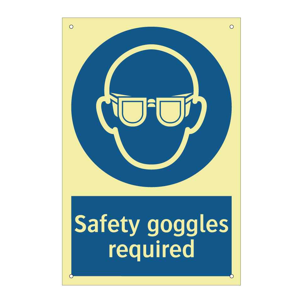 Safety goggles required