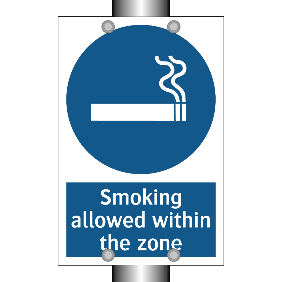 Smoking allowed within the zone