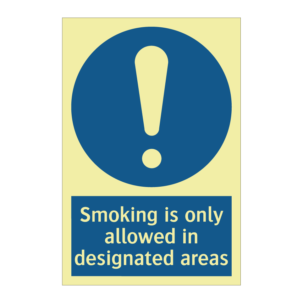Smoking is only allowed in designated areas