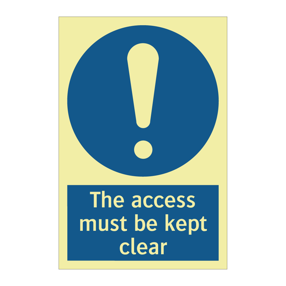 The access must be kept clear