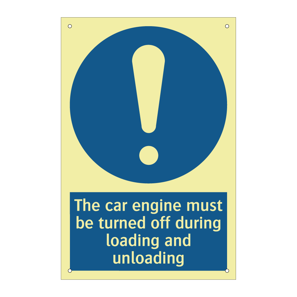 The car engine must be turned off during loading and unloading