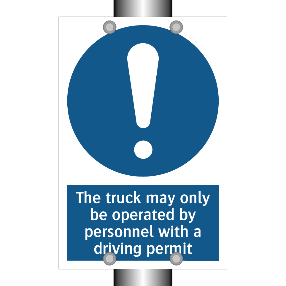 The truck may only be operated by personnel with a driving permit