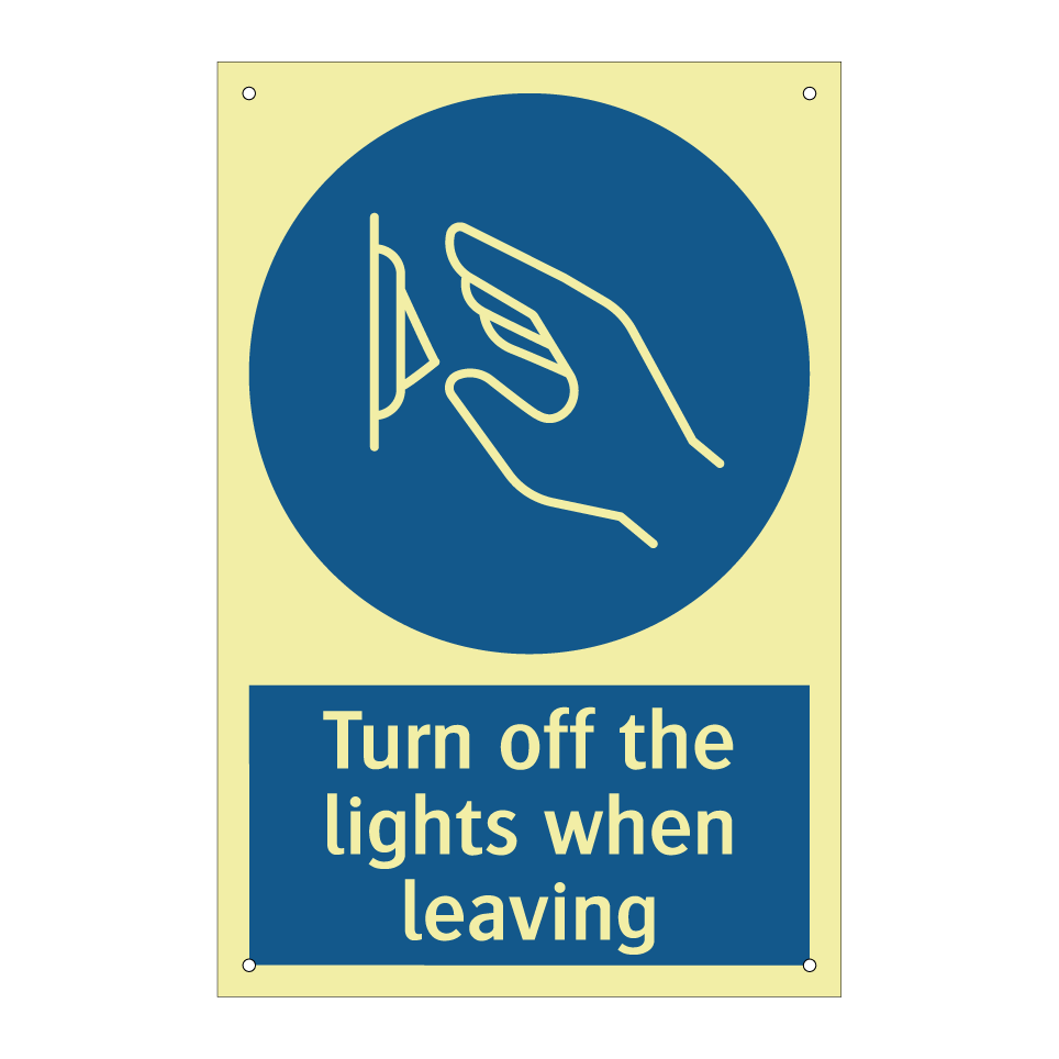 Turn off the lights when leaving