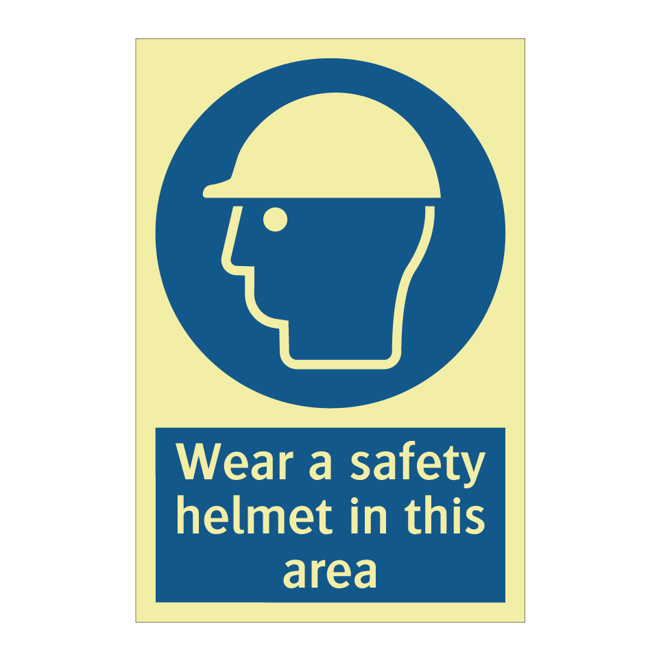 Wear a safety helmet in this area