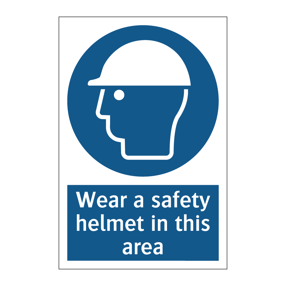 Wear a safety helmet in this area