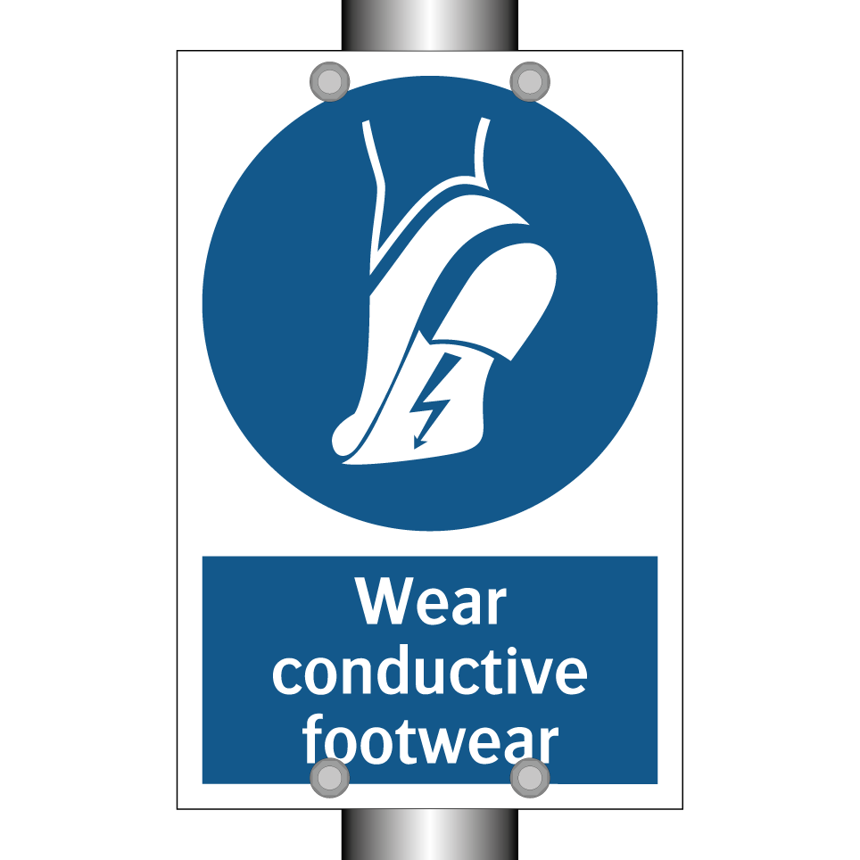 Wear conductive footwear