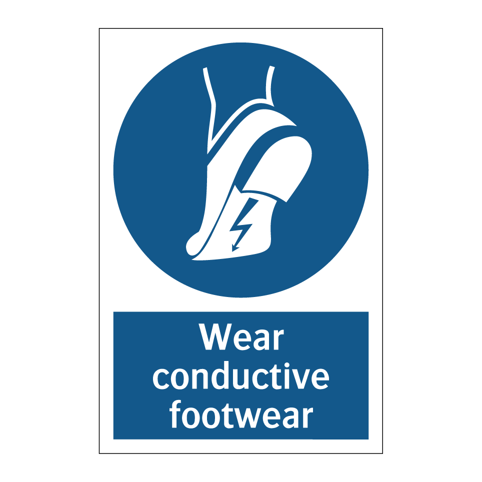 Wear conductive footwear
