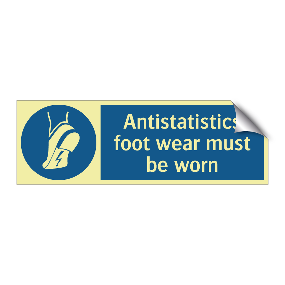 Antistatistics foot wear must be worn