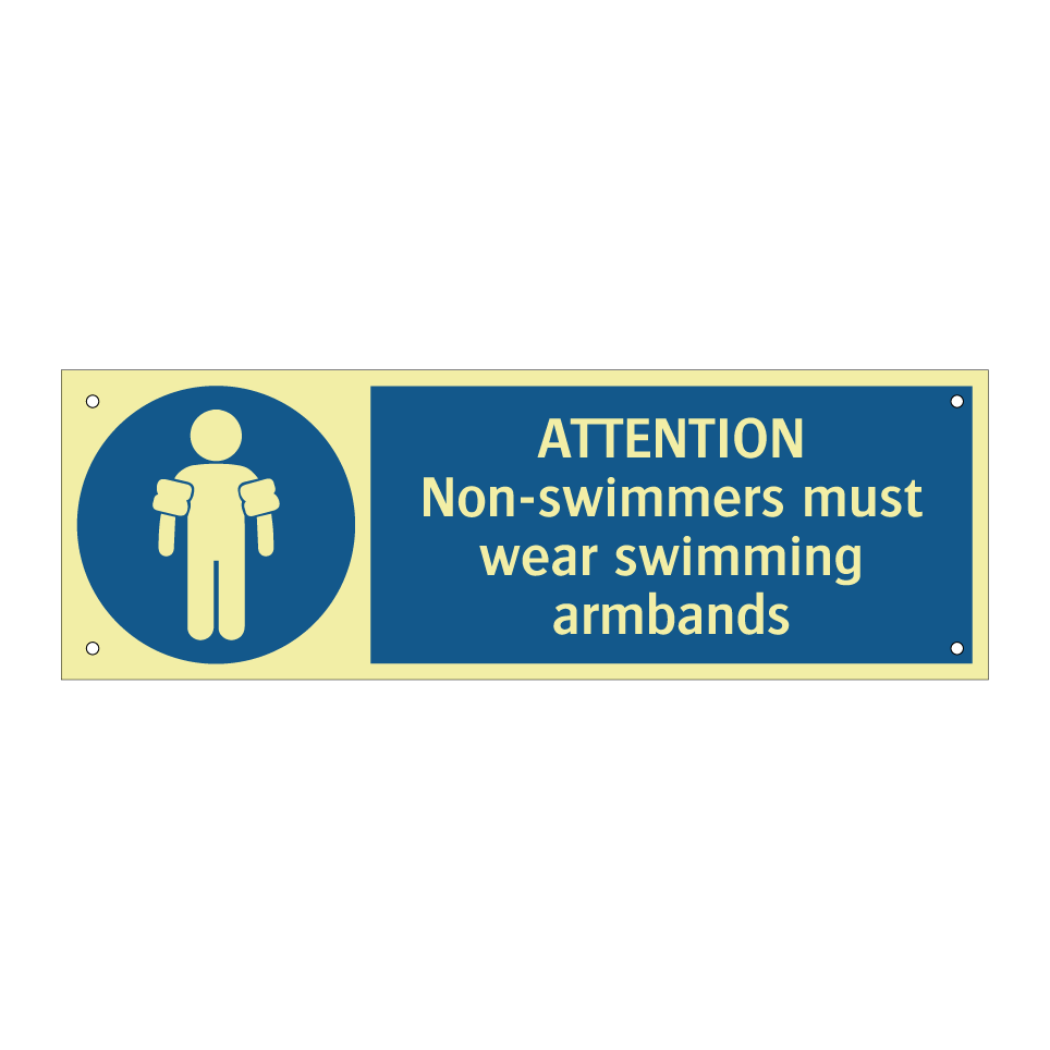 ATTENTION Non-swimmers must wear swimming armbands