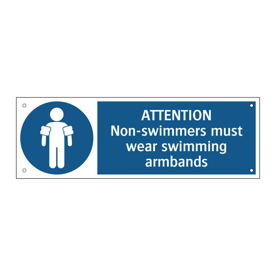 ATTENTION Non-swimmers must wear swimming armbands