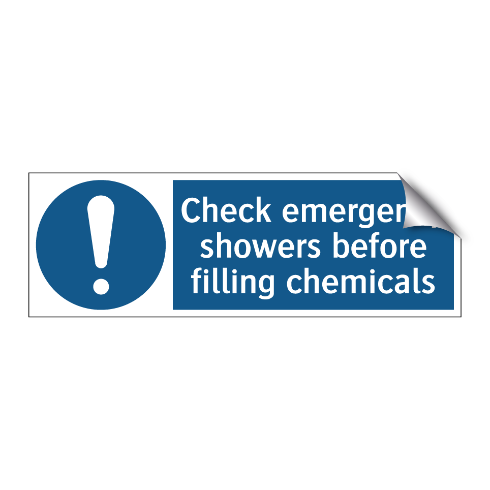 Check emergency showers before filling chemicals