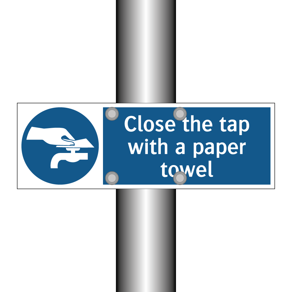 Close the tap with a paper towel