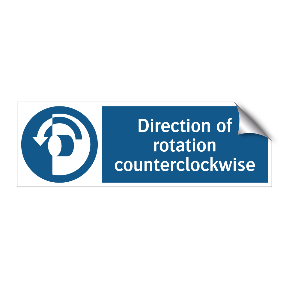 Direction of rotation counterclockwise