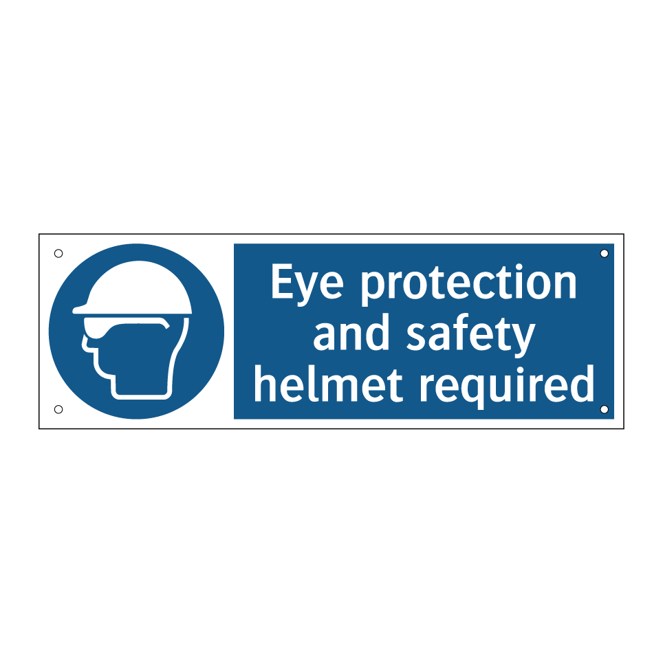 Eye protection and safety helmet required