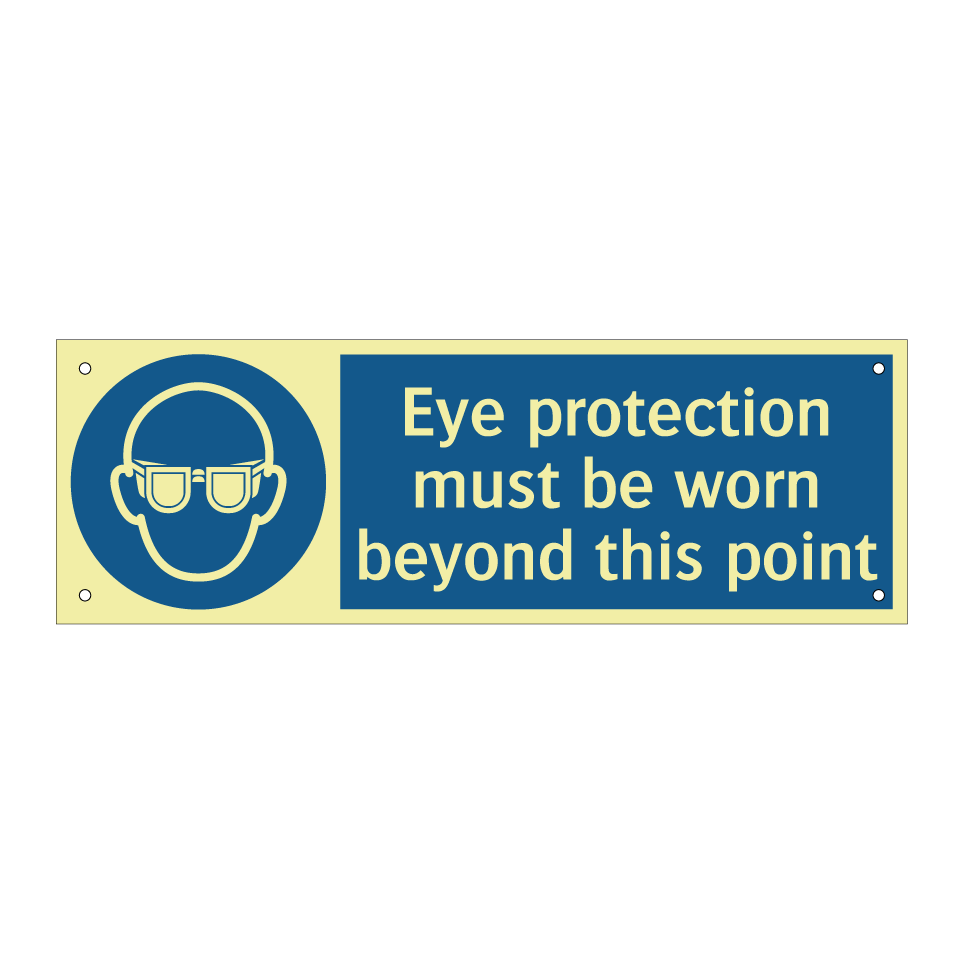 Eye protection must be worn beyond this point