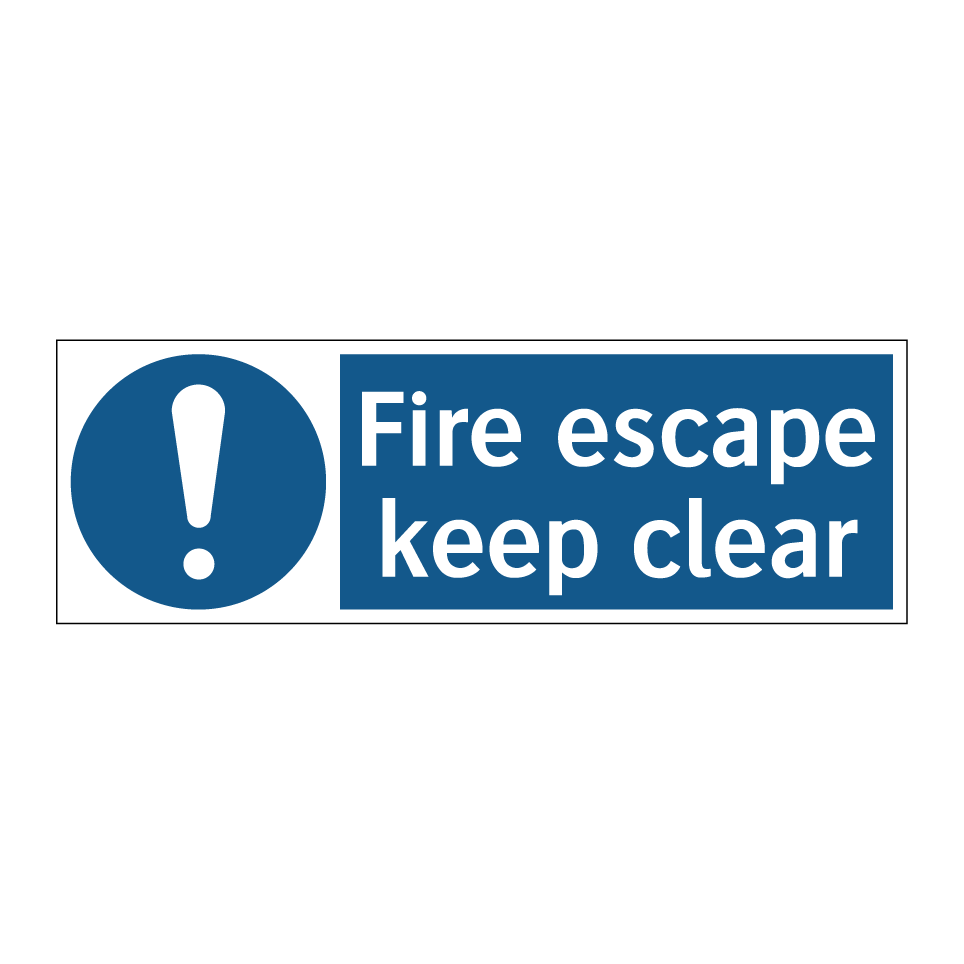 Fire escape keep clear