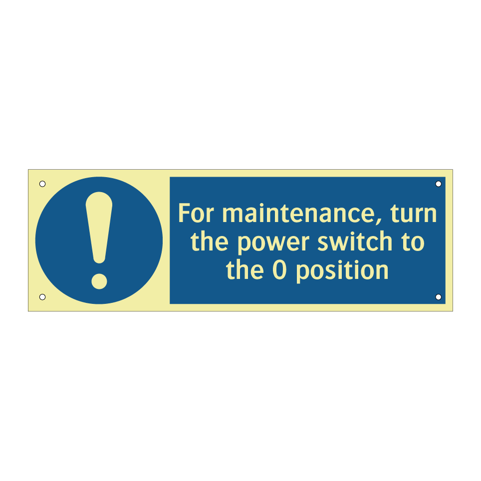 For maintenance, turn the power switch to the 0 position