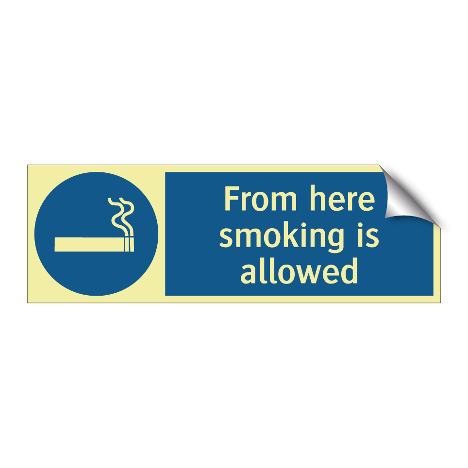 From here smoking is allowed