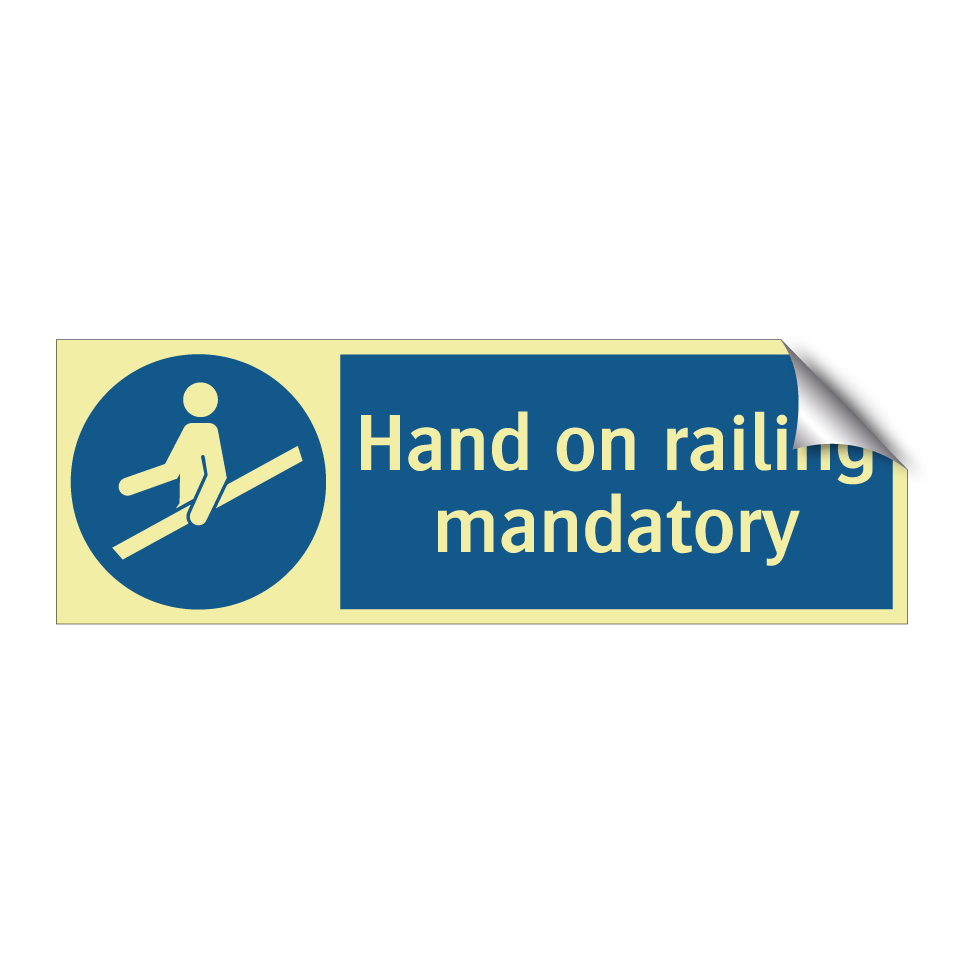 Hand on railing mandatory