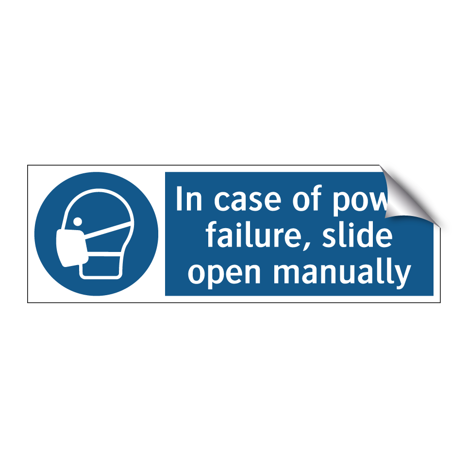 In case of power failure, slide open manually
