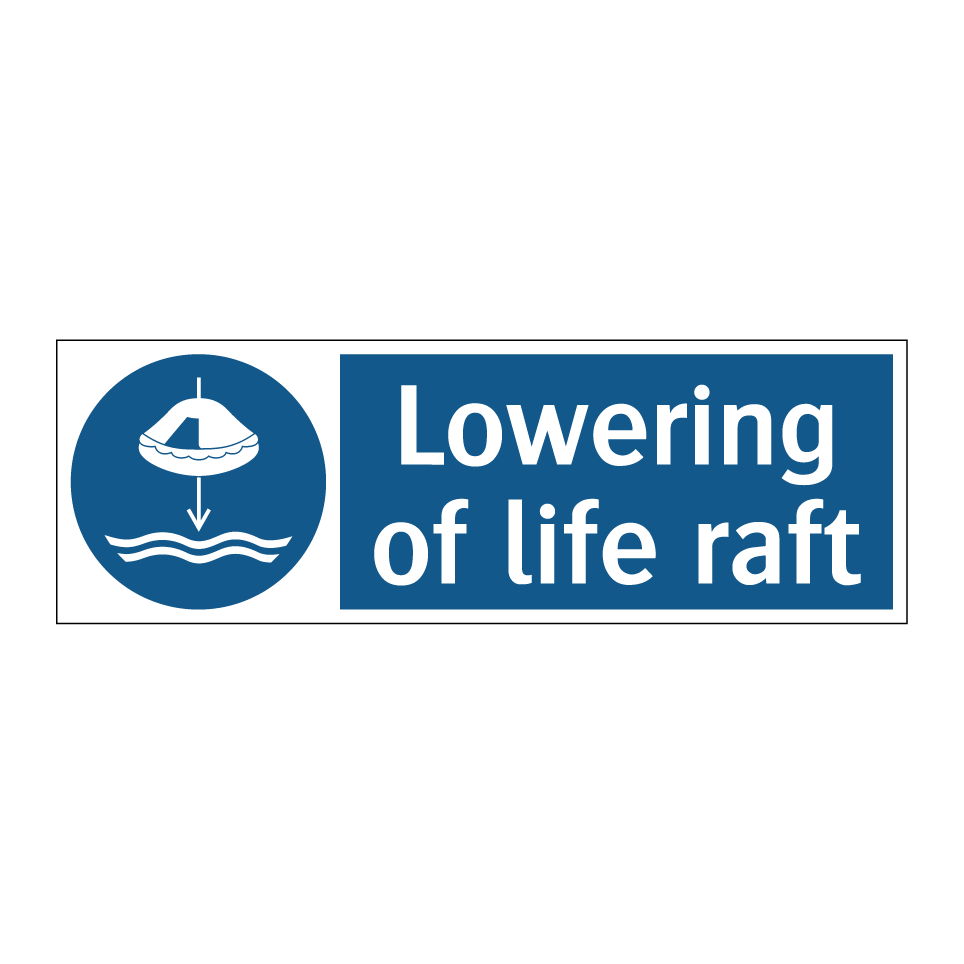 Lowering of life raft
