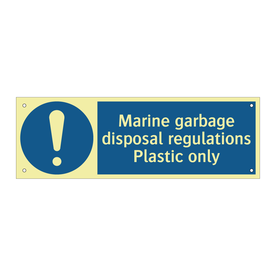 Marine garbage disposal regulations Plastic only