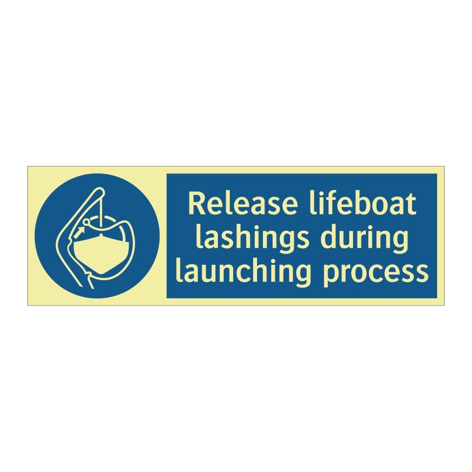 Release lifeboat lashings during launching process