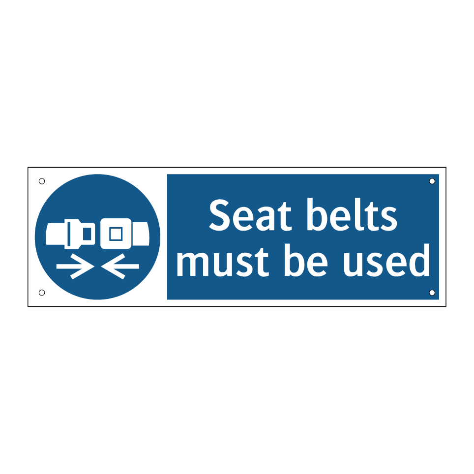 Seat belts must be used