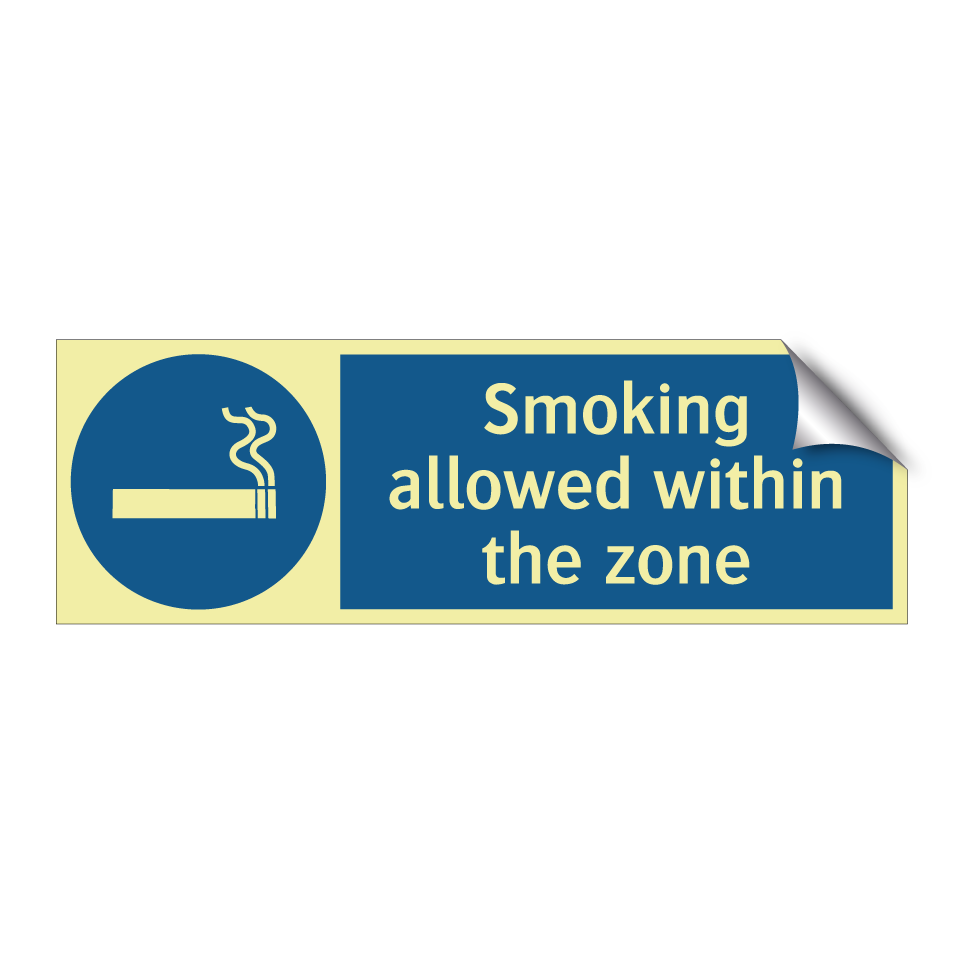 Smoking allowed within the zone