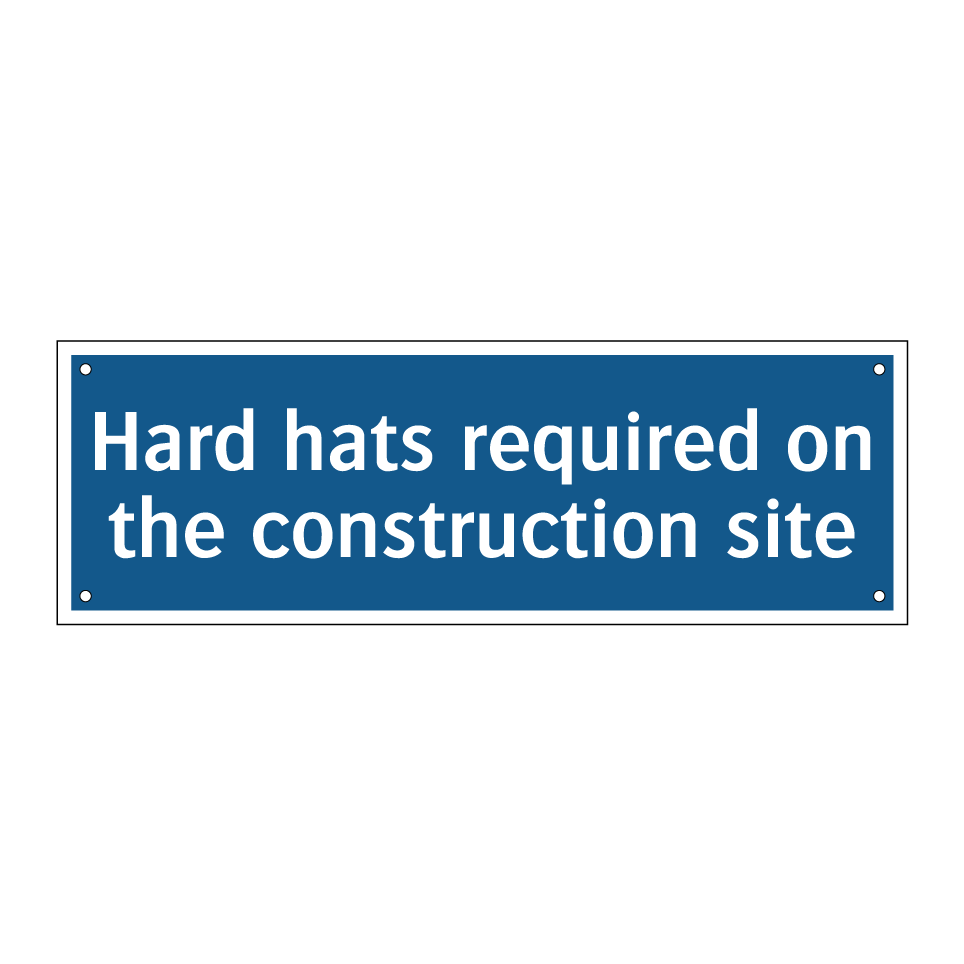 Hard hats required on the construction site