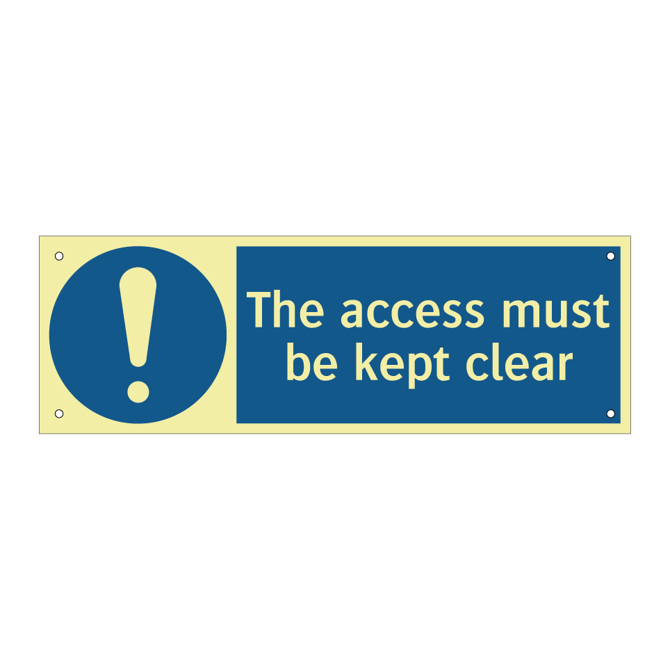 The access must be kept clear