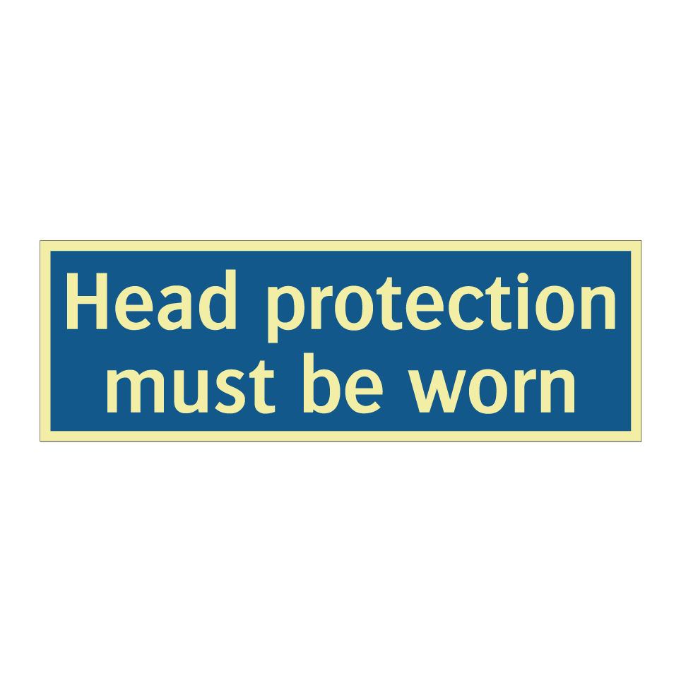 Head protection must be worn