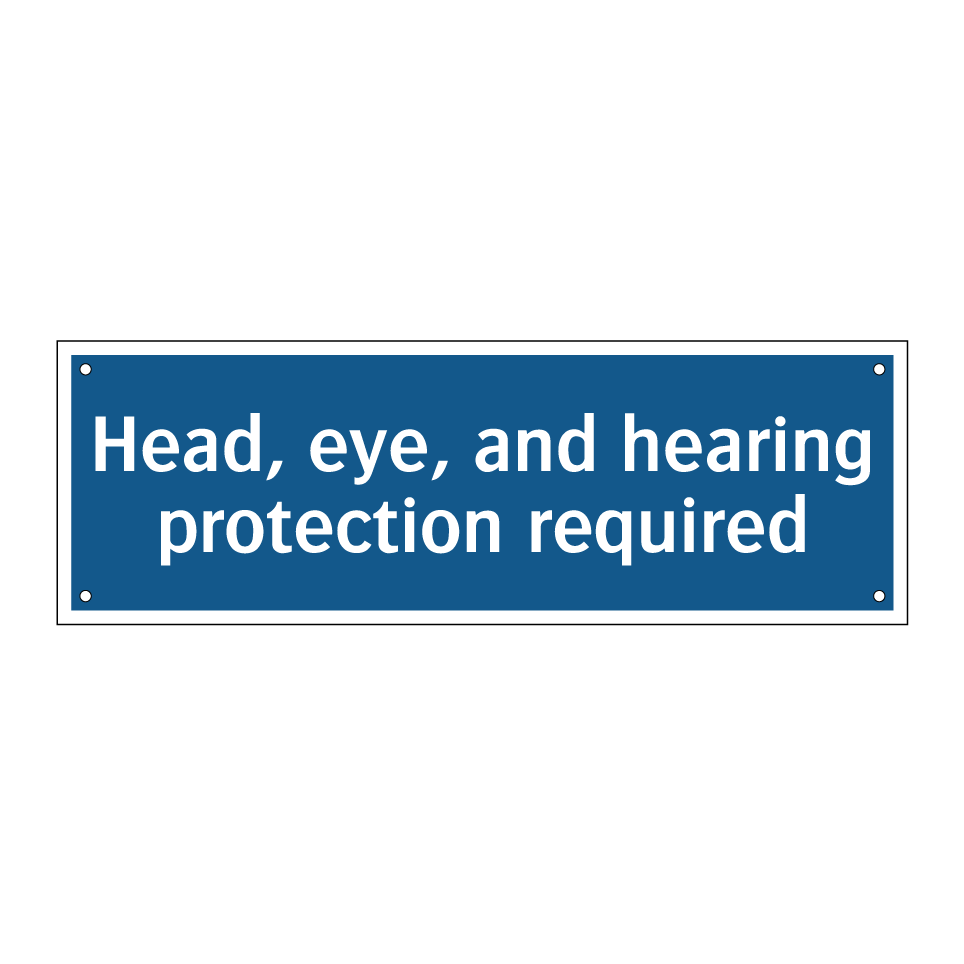 Head, eye, and hearing protection required