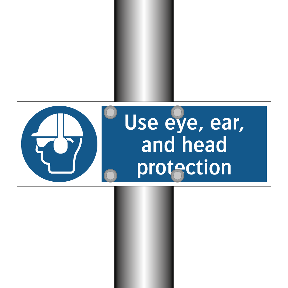Use eye, ear, and head protection