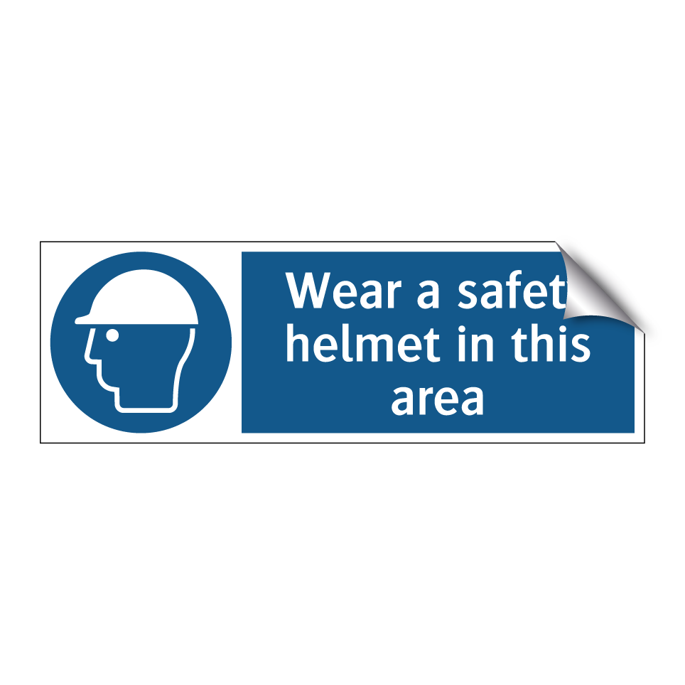 Wear a safety helmet in this area