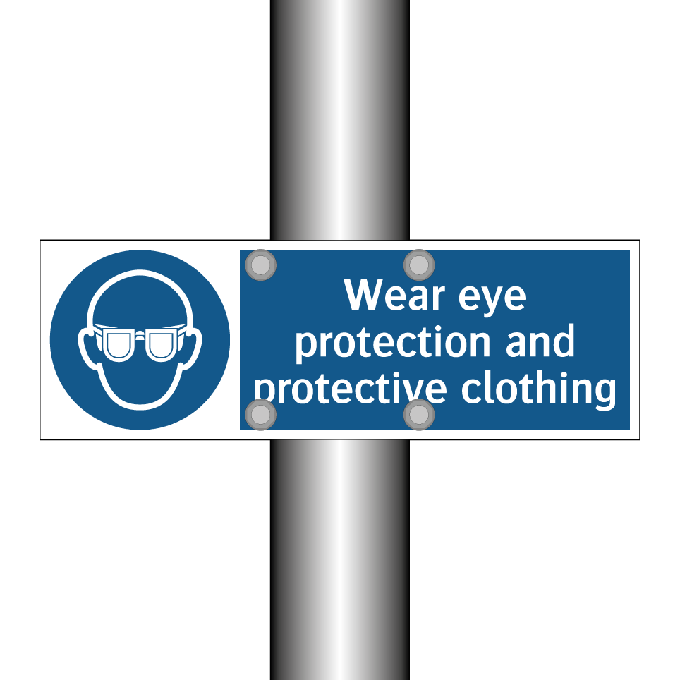 Wear eye protection and protective clothing