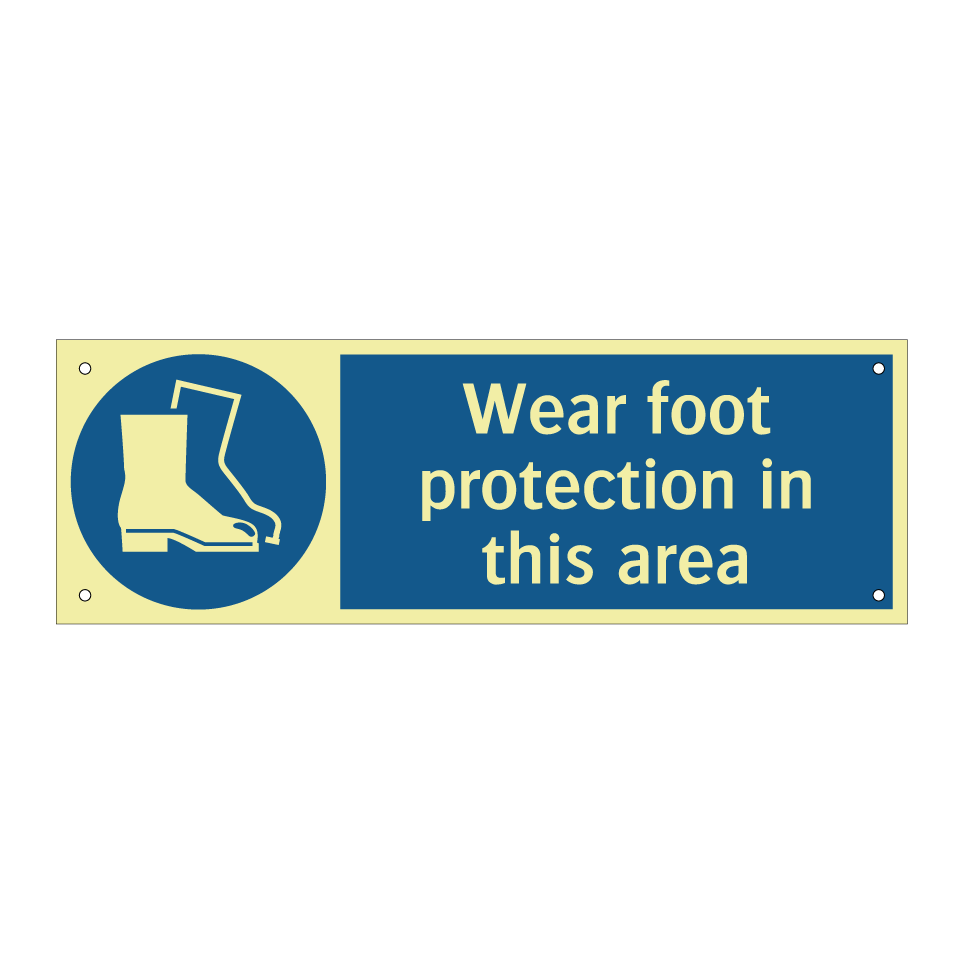 Wear foot protection in this area