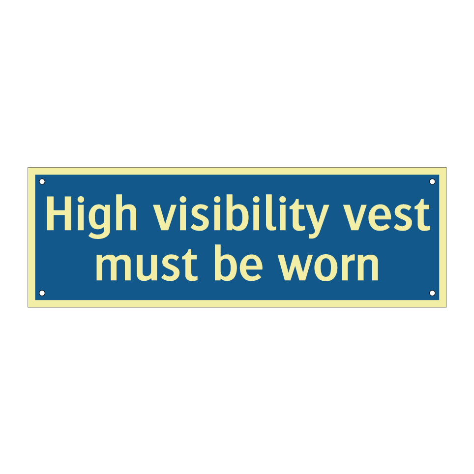High visibility vest must be worn