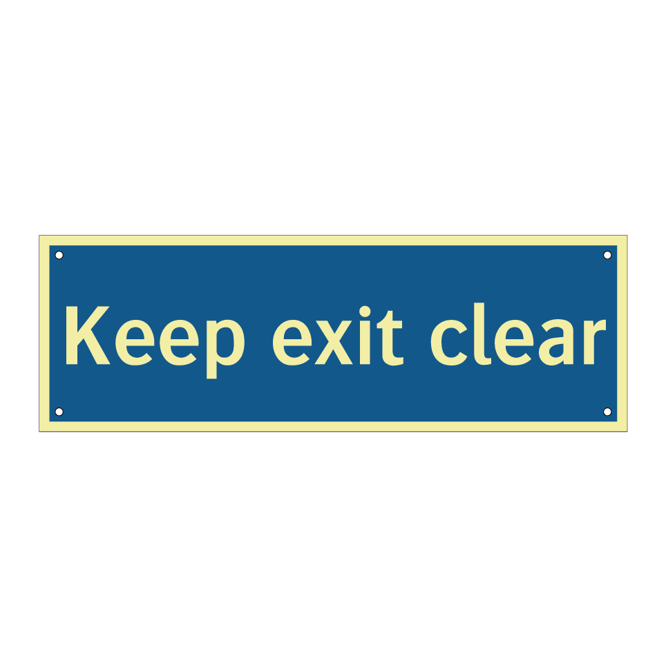 Keep exit clear