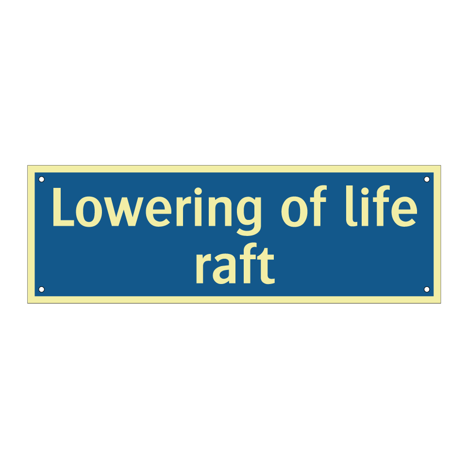 Lowering of life raft