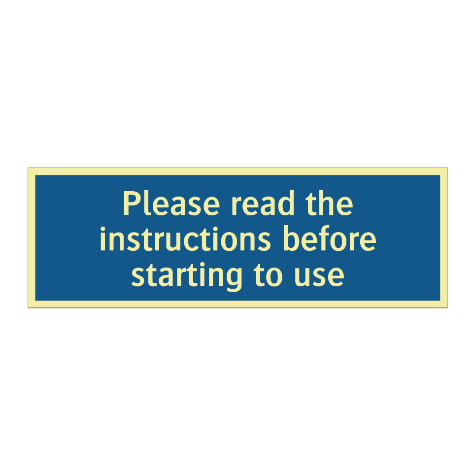 Please read the instructions before starting to use