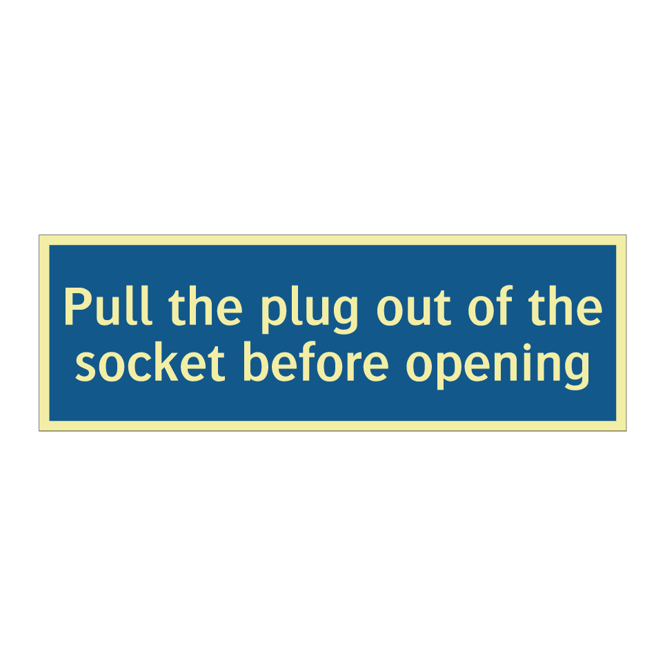 Pull the plug out of the socket before opening