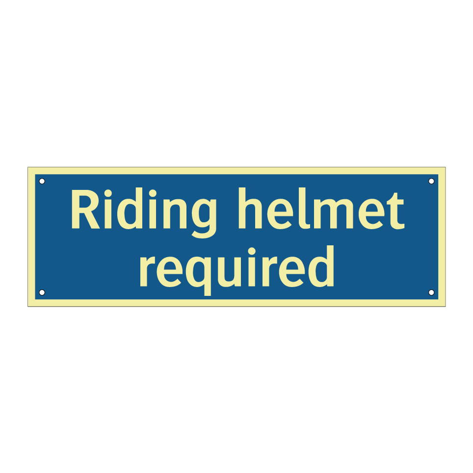 Riding helmet required