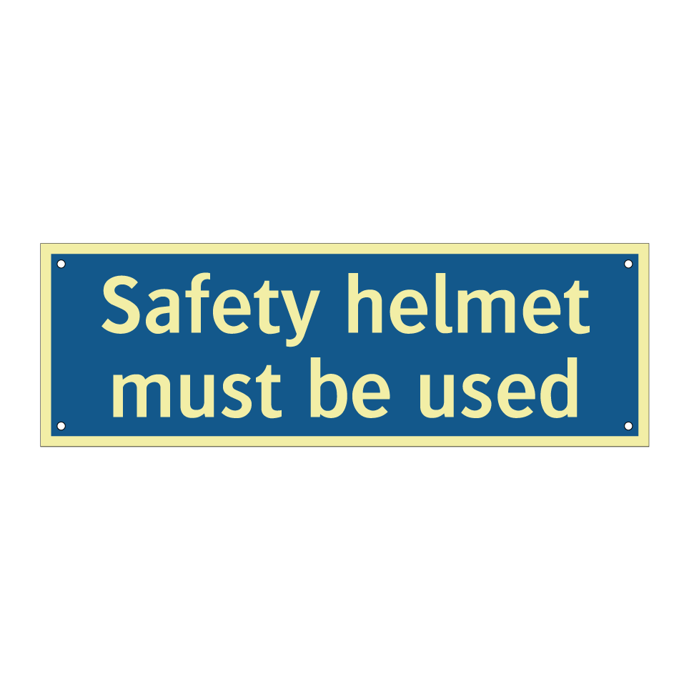 Safety helmet must be used